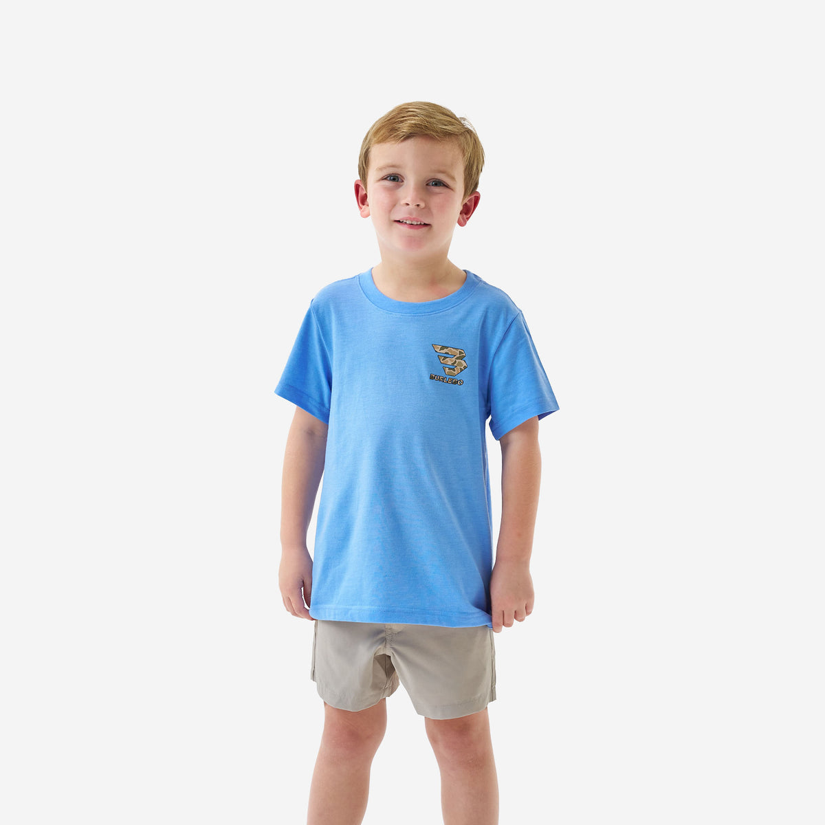 Youth Mallard Camo Dog SS Tee - Heather Periwinkle