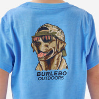 Thumbnail for Youth Mallard Camo Dog SS Tee - Heather Periwinkle