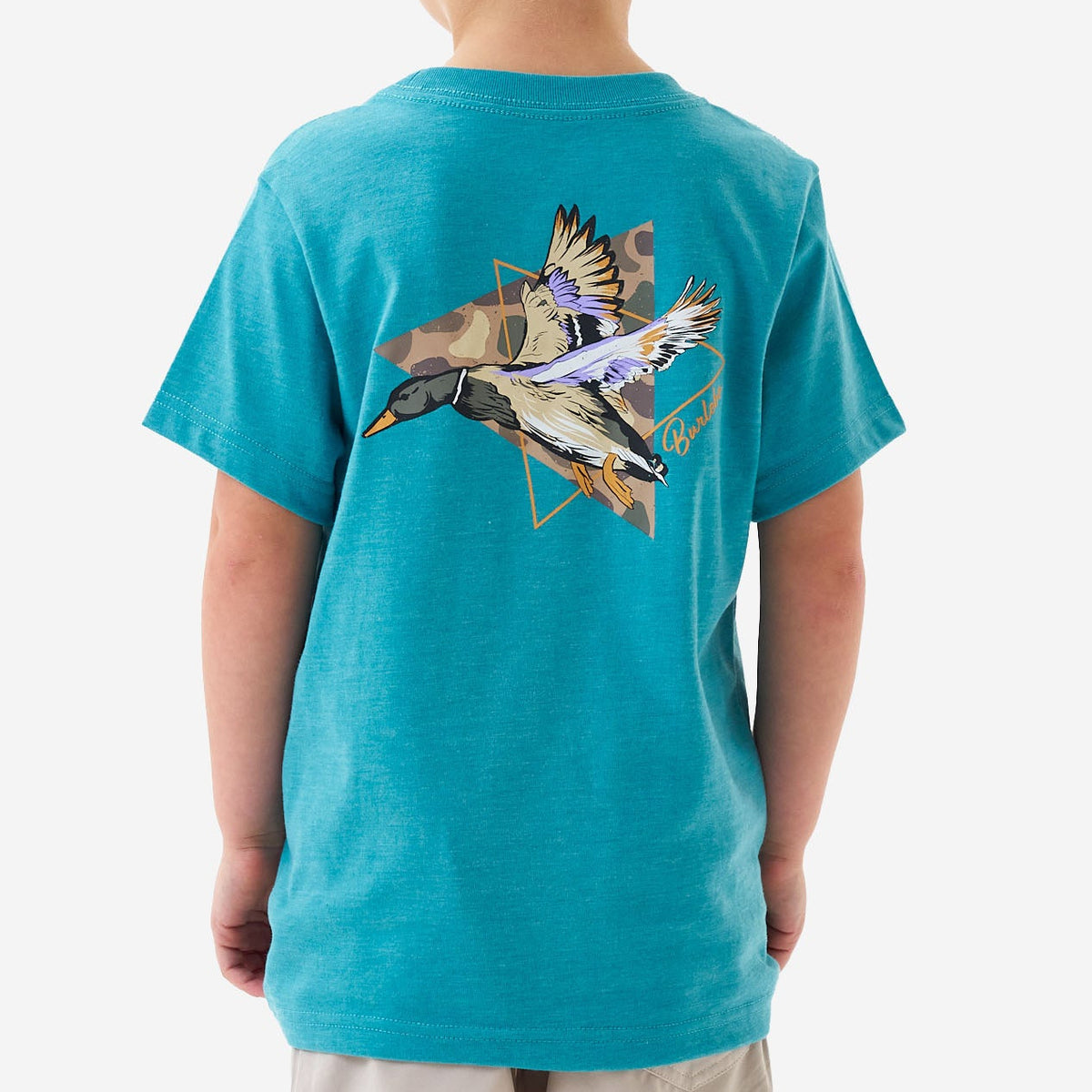 Youth Pintail Triangle Duck SS Tee - Heather Cyan