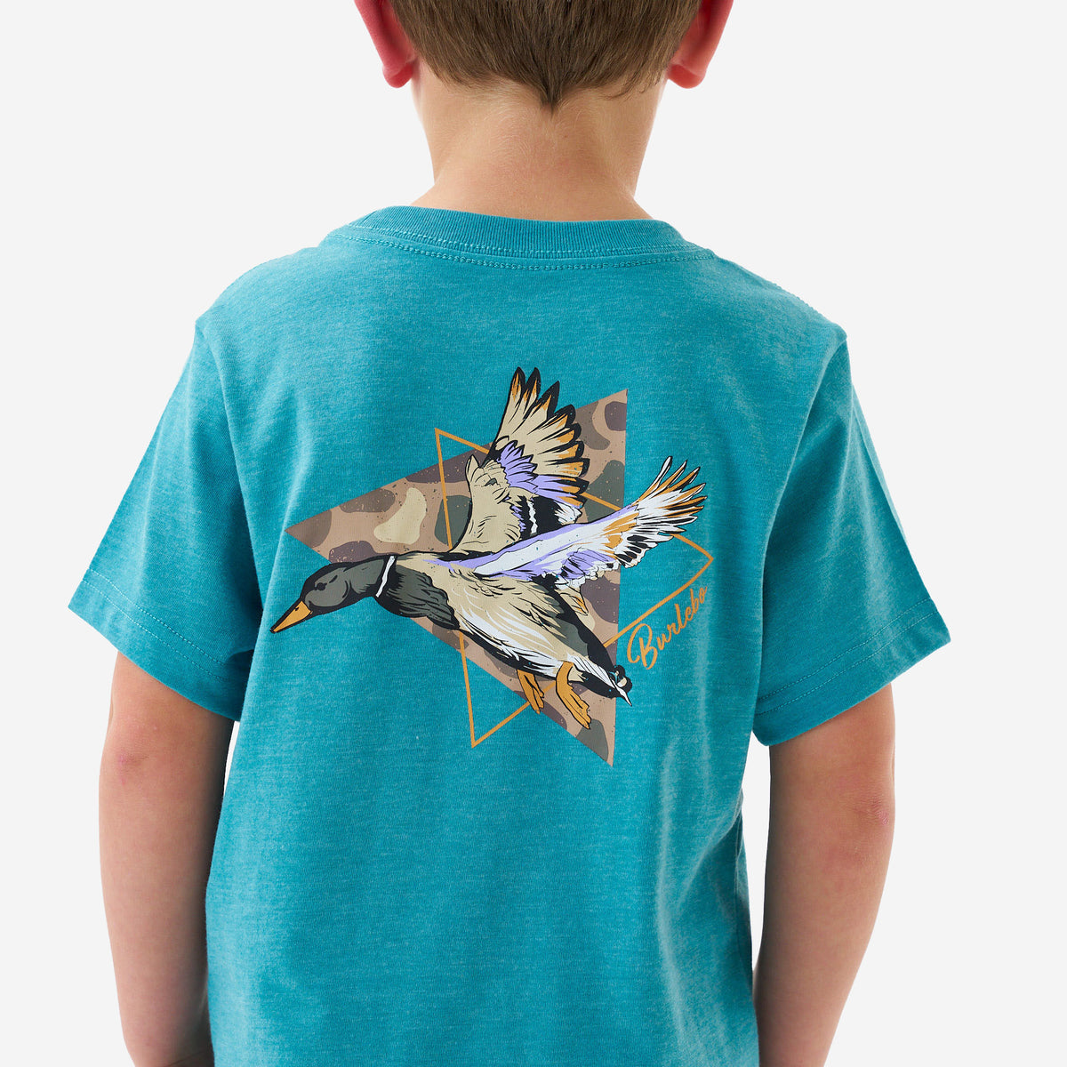 Youth Pintail Triangle Duck SS Tee - Heather Cyan