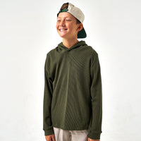 Thumbnail for Youth - Thermal Hoodie - Mallard Green