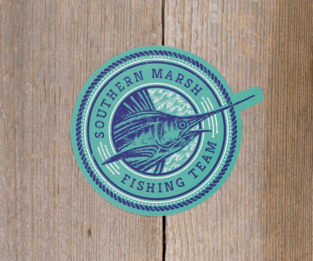 Fishing Team Sticker - Teal with Navy