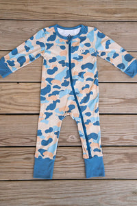 Thumbnail for Rockport Camo Baby Zip-Up Onesie