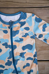 Thumbnail for Rockport Camo Baby Zip-Up Onesie