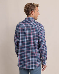 Thumbnail for Bellinger Intercoastal Plaid Long Sleeve Sport Shirt - Dress Blue