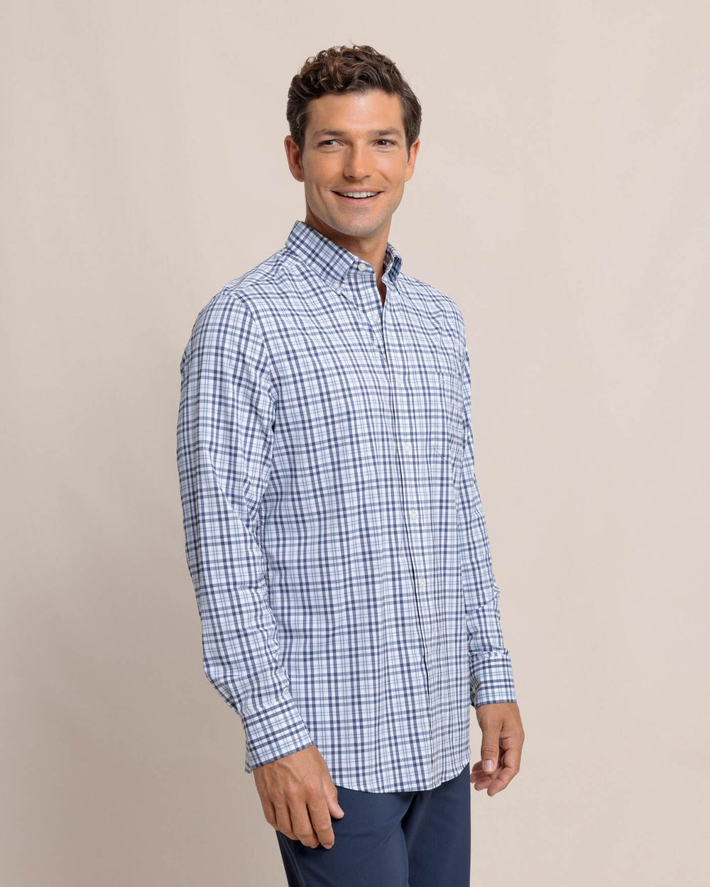 Intercoastal Haywood Plaid Sport Shirt - Triumph Blue