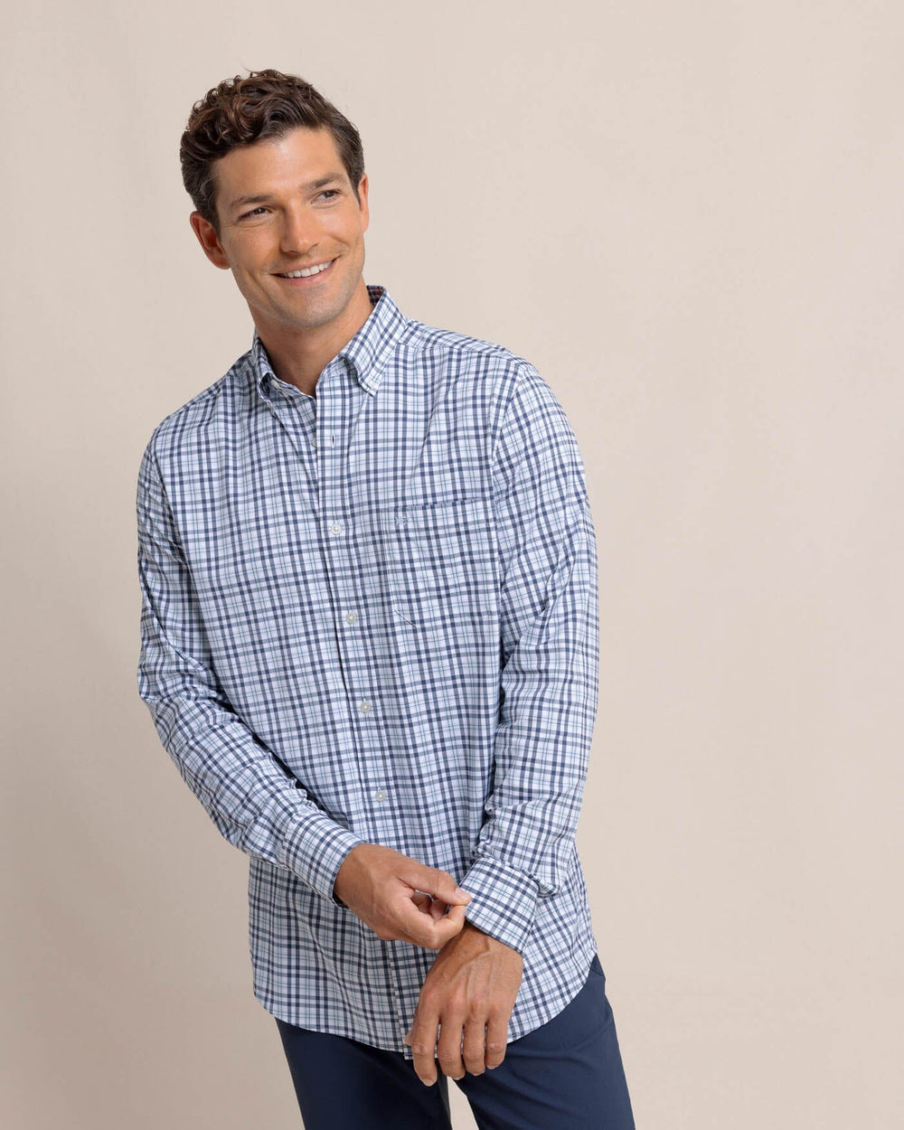 Intercoastal Haywood Plaid Sport Shirt - Triumph Blue