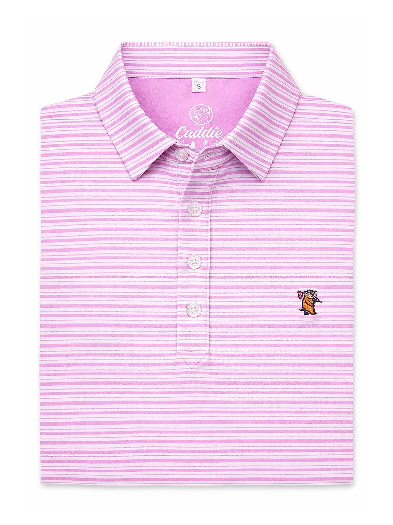 Youth - Caddie Magnolia Striped Polo - Pink