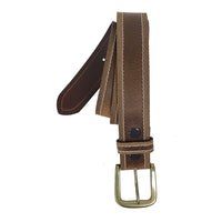 Thumbnail for Classic Stitched Tan Leather Belt