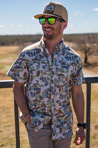 Thumbnail for Cotton Twill Button Up - Driftwood Camo