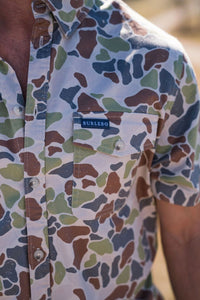 Thumbnail for Cotton Twill Button Up - Driftwood Camo