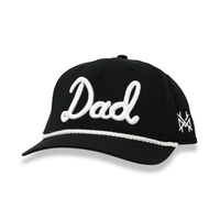 Thumbnail for Dad Trucker Cap - Black/White Rope