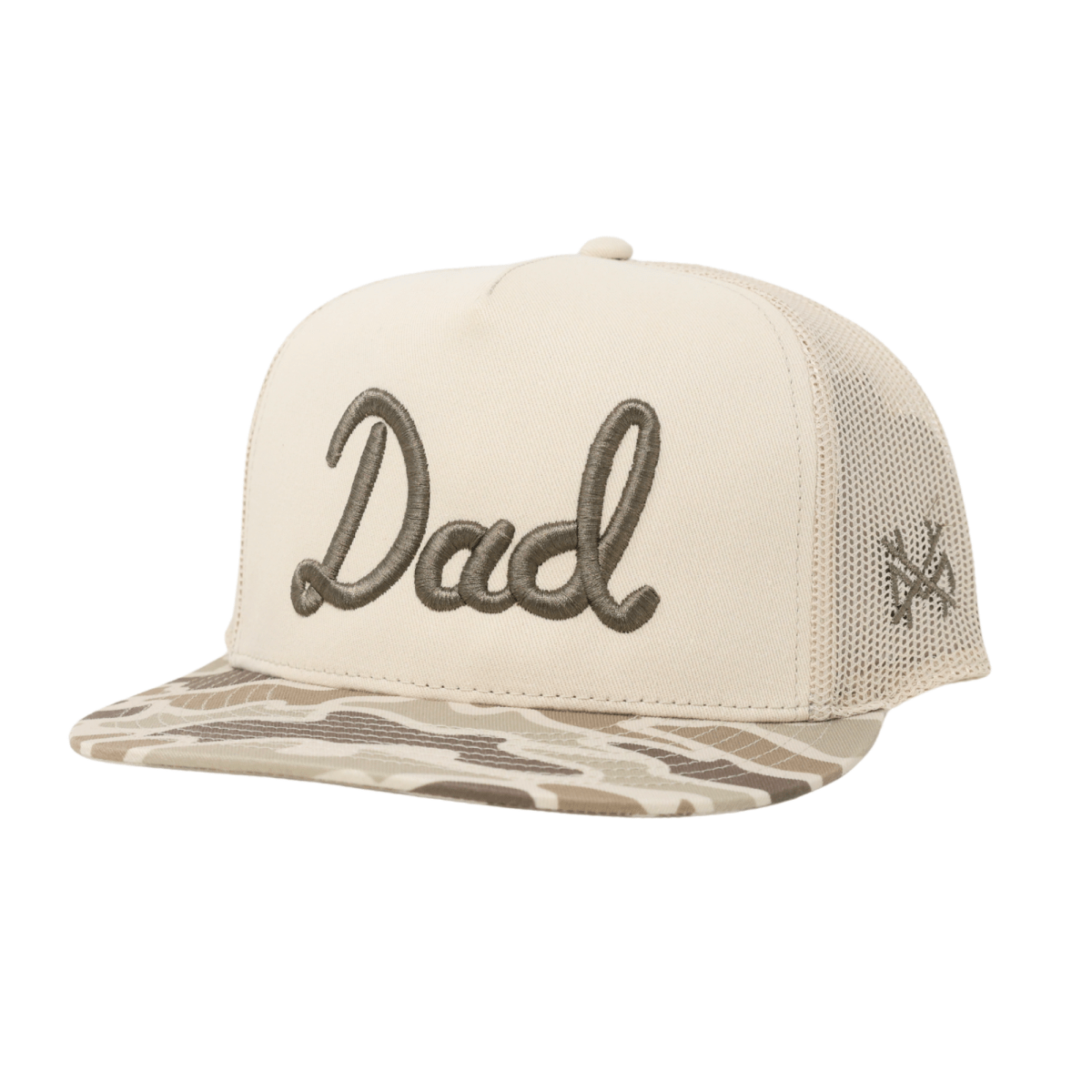 Dad Trucker Flat Bill Cap - Field Camo/Natural