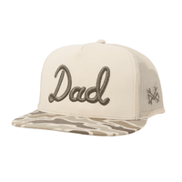 Thumbnail for Dad Trucker Flat Bill Cap - Field Camo/Natural