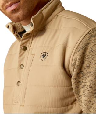 Caldwell Reinforced Quarter Snap Pullover -Heathered Khaki/Khaki