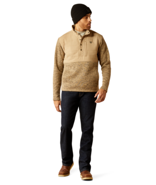 Caldwell Reinforced Quarter Snap Pullover -Heathered Khaki/Khaki