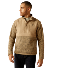 Thumbnail for Caldwell Reinforced Quarter Snap Pullover -Heathered Khaki/Khaki