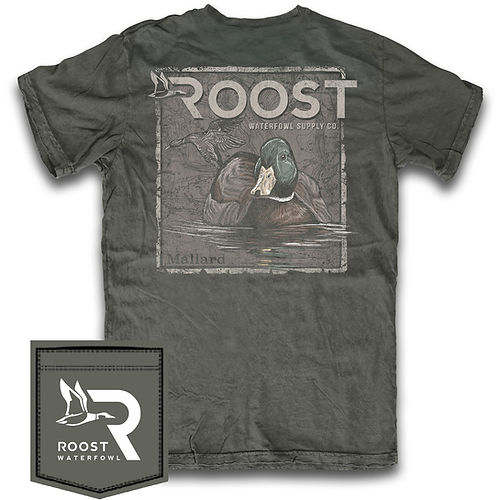 Roost Mallard Stamp SS Tee - Charcoal