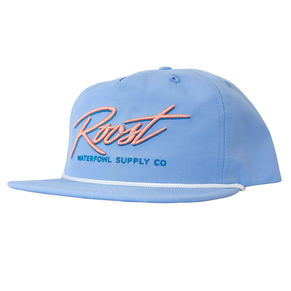 Roost Script Logo Performance Rope Cap - Blue