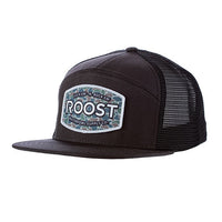 Thumbnail for Roost Black 7 Panel Camo Cap