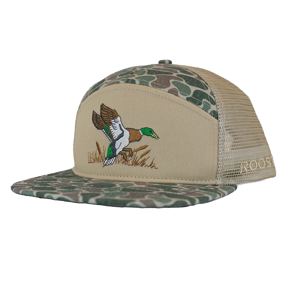 Roost Full Color Duck Logo Camo 7 Panel Cap