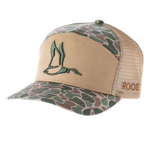 Youth - 7 Panel 3D Puff Duck Logo Camo Cap