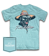 Thumbnail for Youth - Beach Bum Lab with Straw Hat SS Tee - Chalky Mint
