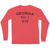 Thumbnail for Peach State Pride Georgia Till I Die LS Tee - Nantucket Red