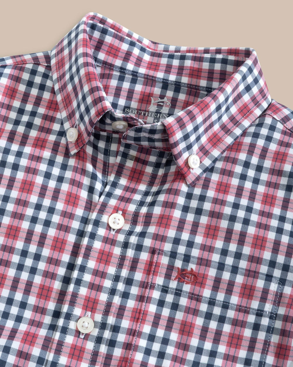 Boys Intercoastal Haywood Plaid Sport Shirt - Mineral Red