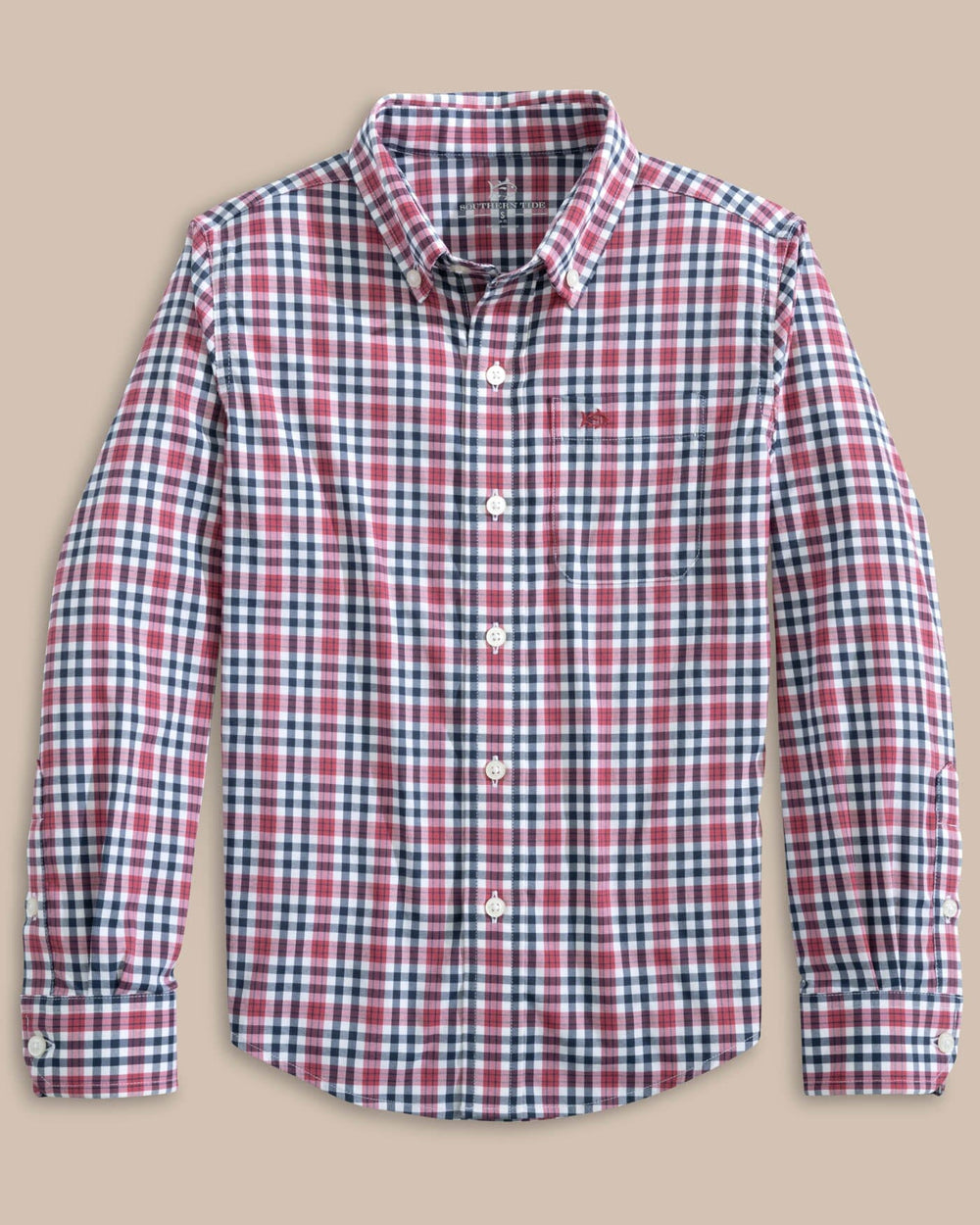 Boys Intercoastal Haywood Plaid Sport Shirt - Mineral Red