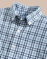 Thumbnail for Boys Intercoastal Haywood Plaid Sport Shirt - Triumph Blue