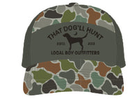 Thumbnail for That Dog'll Hunt 7 Panel Cap - Forest Old School Camo/Loden