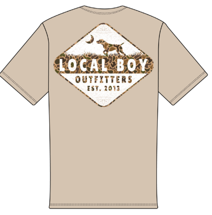 Youth - Local Dog Old School Camo Badge SS Tee - Latte