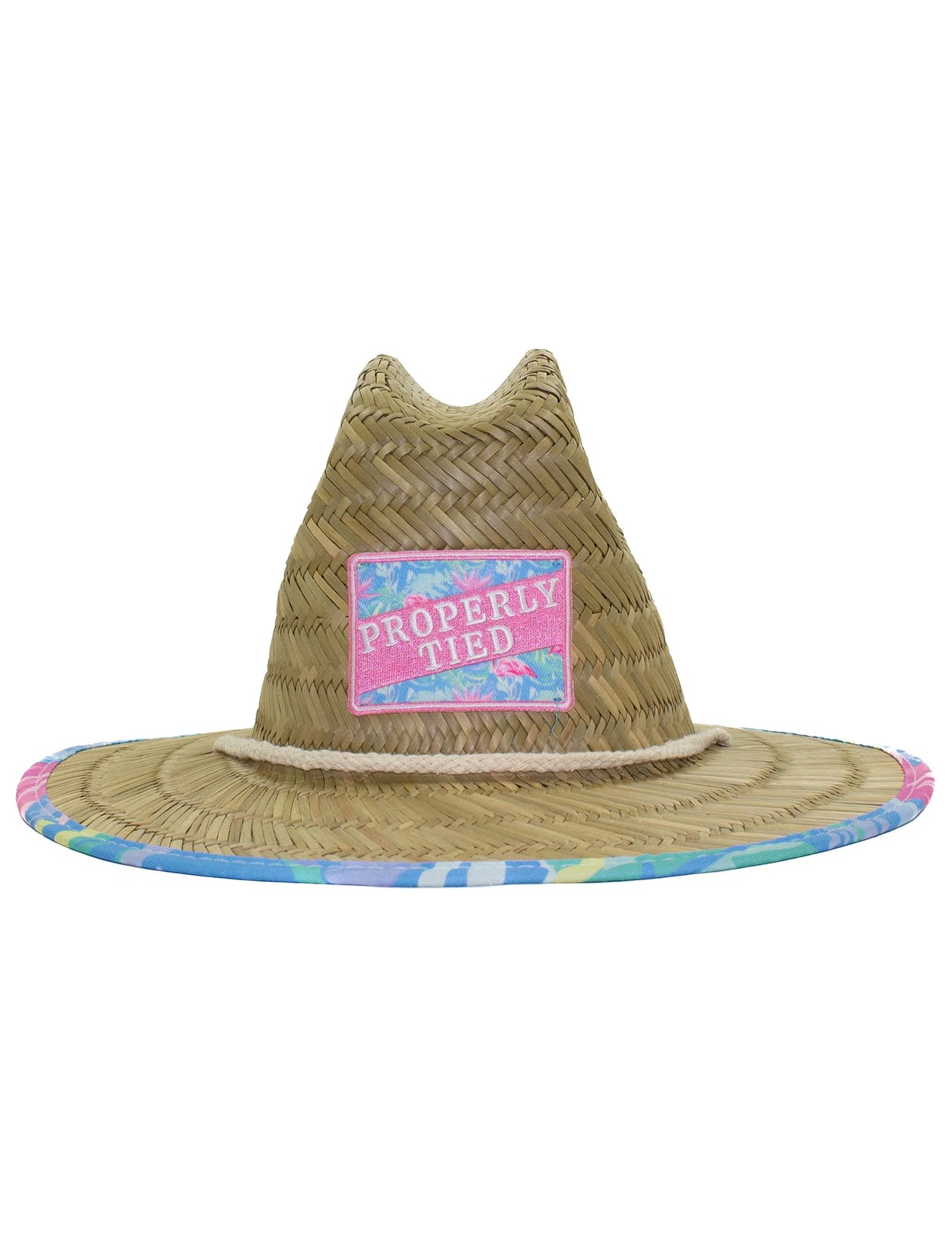 Youth - Boys Cabo Straw Hat Floral Flamingo