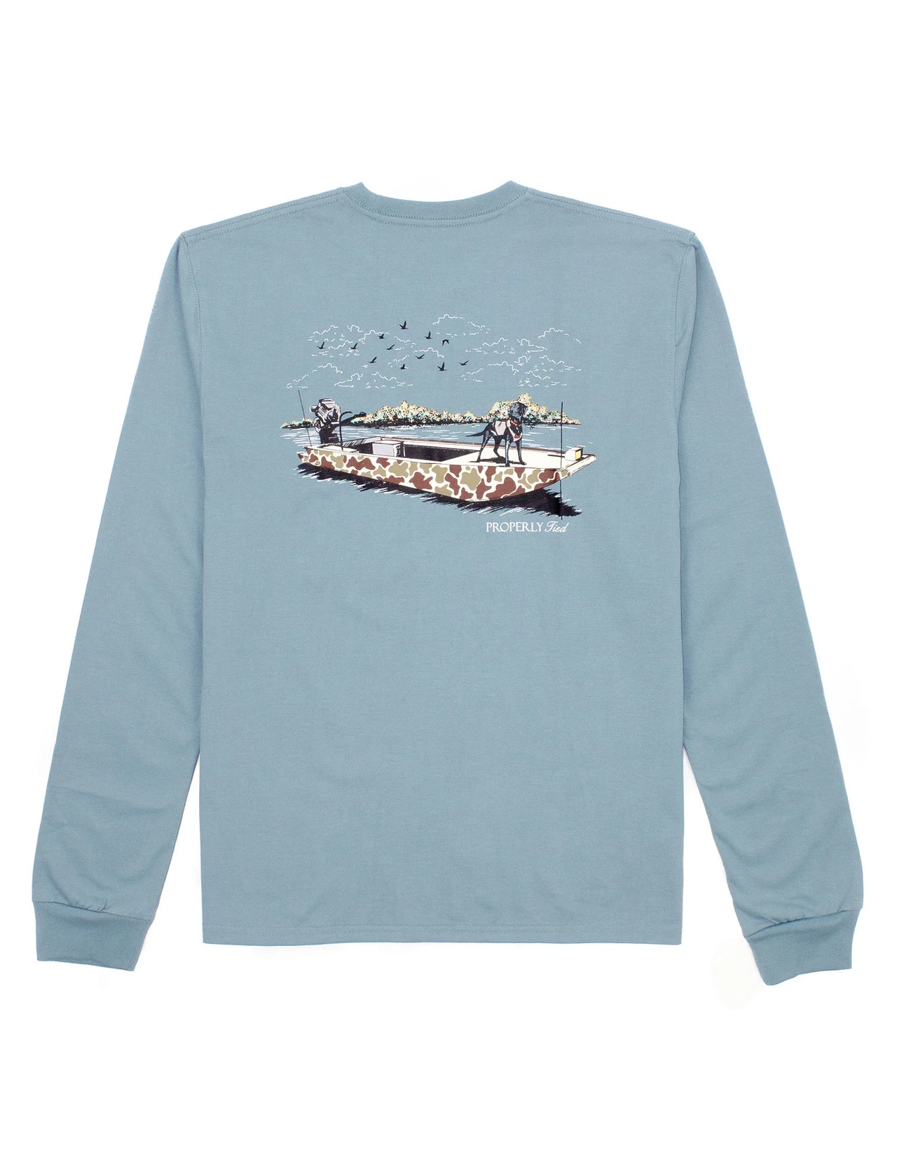 Youth Boat Ride LS Tee - Steel Blue
