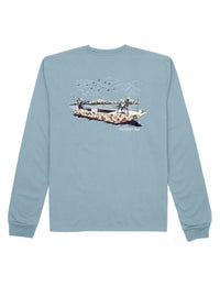 Thumbnail for Youth Boat Ride LS Tee - Steel Blue