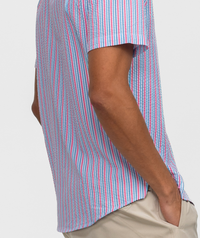 Thumbnail for Clubhouse Seersucker Baja Shirt SS - Berry Tide