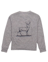 Thumbnail for Youth - Portland Pocket Tee LS Whitetail Light Heather Grey