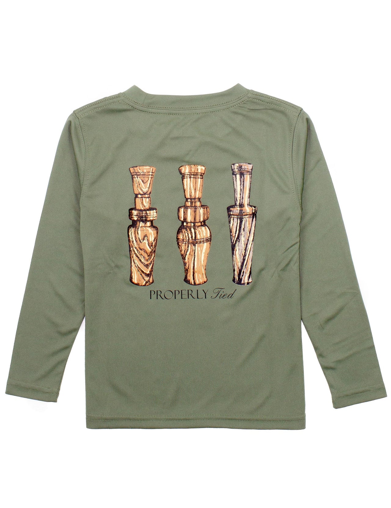 Youth - Boys Performance Tee LS Duck Calls Olive