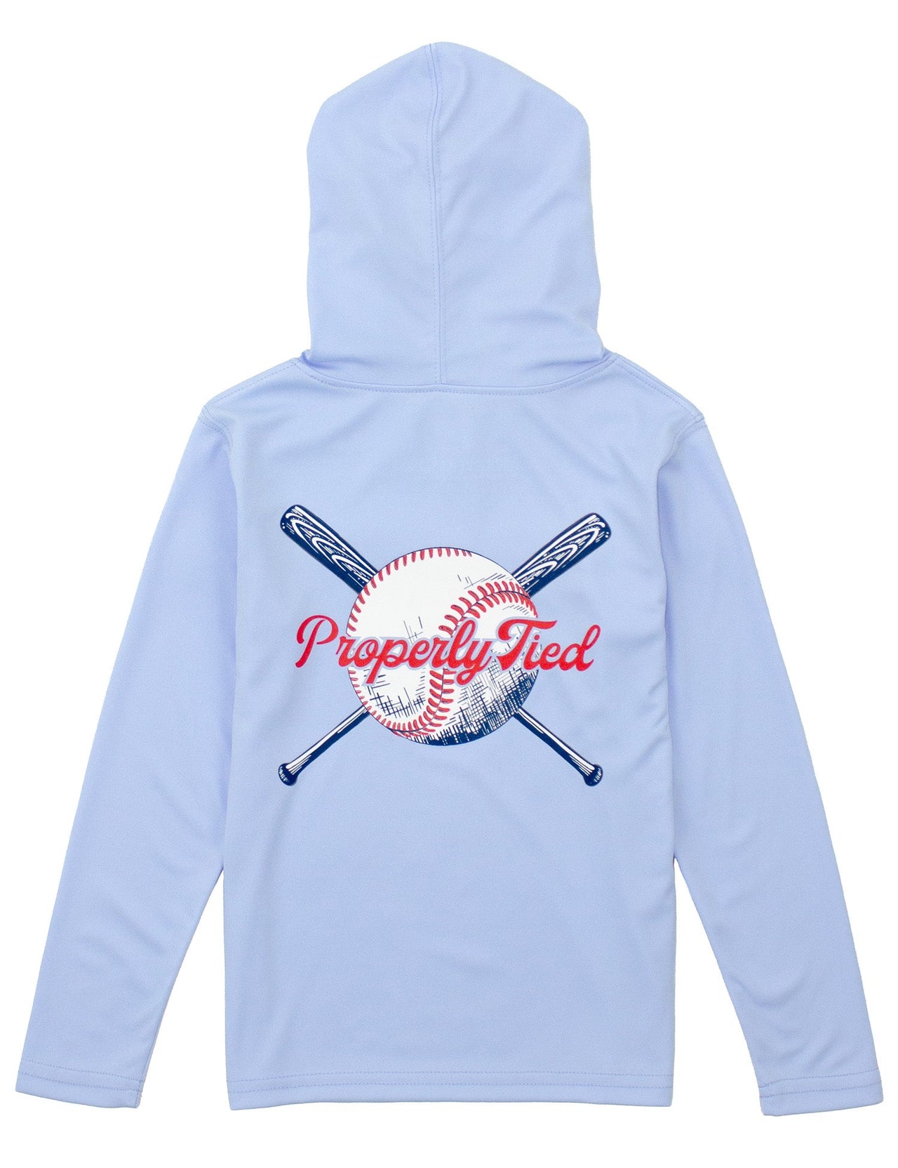 Youth Shade Performance Hoodie - Play Ball - Light Blue