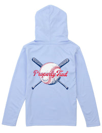 Thumbnail for Youth Shade Performance Hoodie - Play Ball - Light Blue