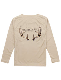 Thumbnail for Youth - Boys Performance Tee LS Vintage Antler - Sand