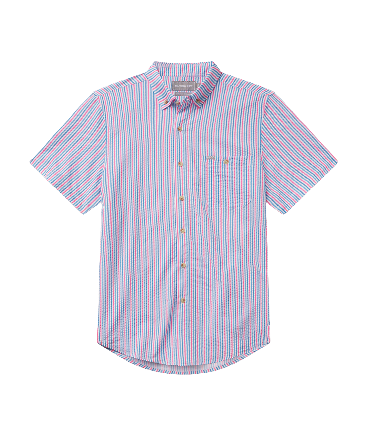 Clubhouse Seersucker Baja Shirt SS - Berry Tide
