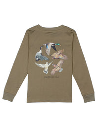 Thumbnail for Youth - Flock Long Sleeve T-Shirt - Moss Green