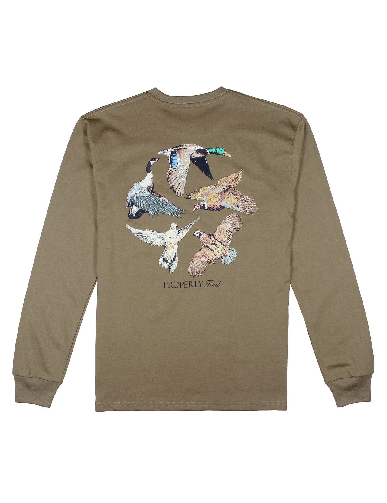 Flock Long Sleeve T-Shirt - Olive
