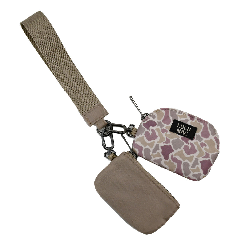 *PREORDER* Lulu Mac Double Pouch Wristlet - Camo/Beige