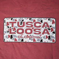 Thumbnail for Old Row Tuscaloosa Camo Short Sleeve Pocket T-Shirt - Crimson