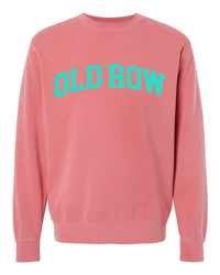 Thumbnail for Old Row Pigment Dyed Crewneck - Pink w. Green