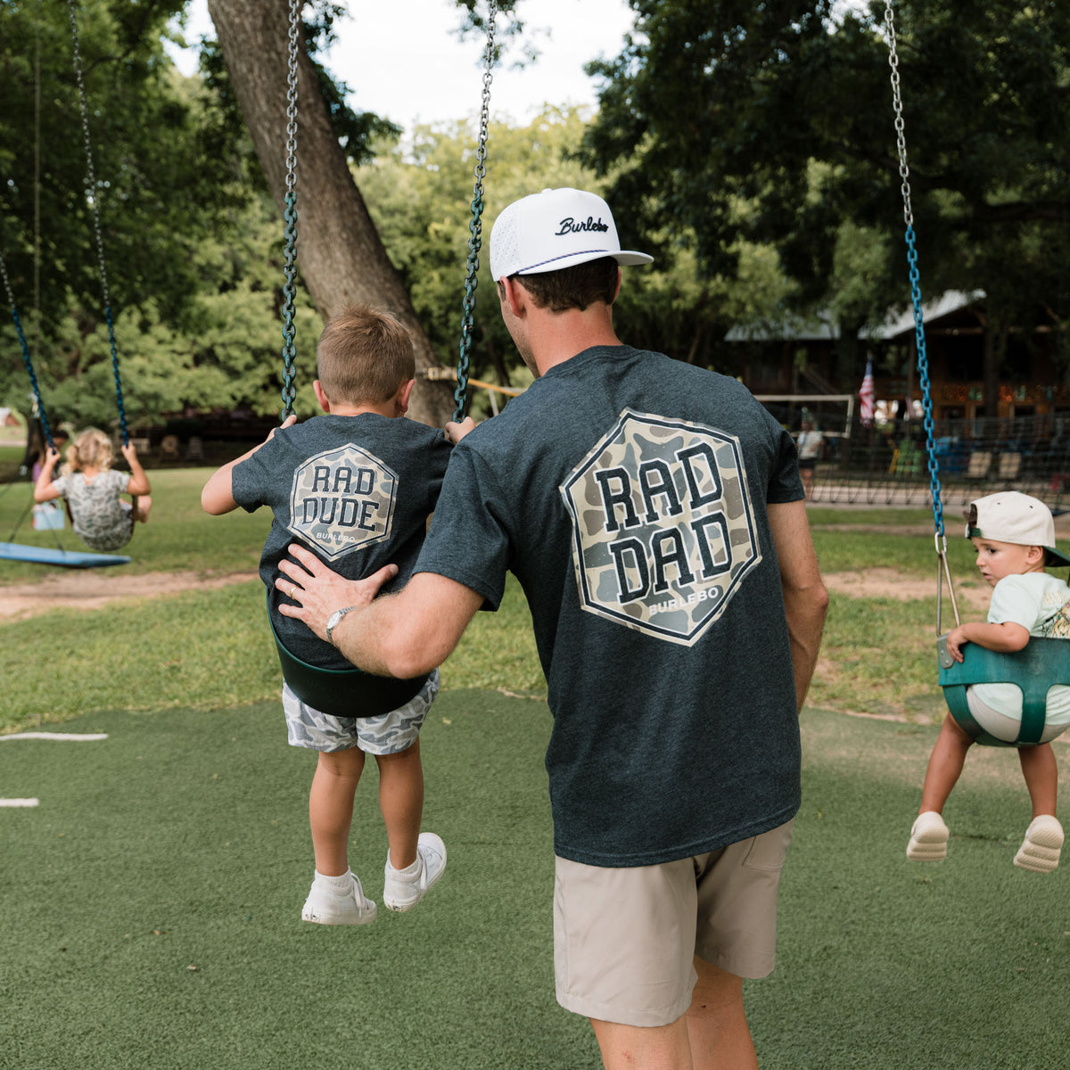 Rad Dad Deer Camo SS Tee - Heather Black