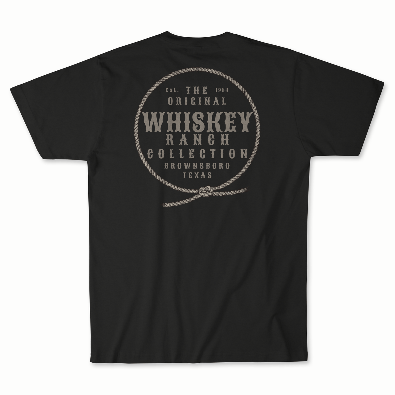 Whiskey Bent Rope Ranch Collection Black Short Sleeve T-Shirt